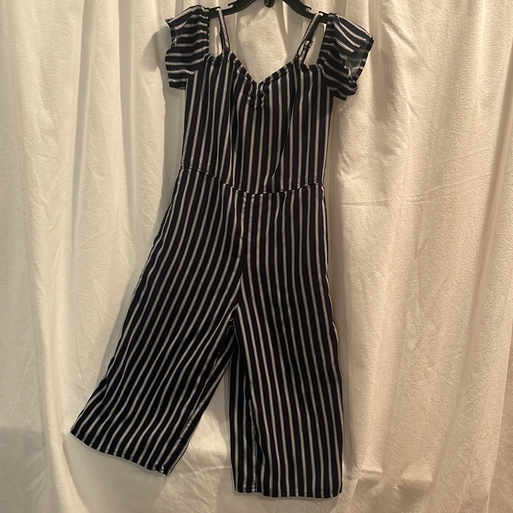 Abercrombie Kids Girls Navy/White Striped Pantsuit